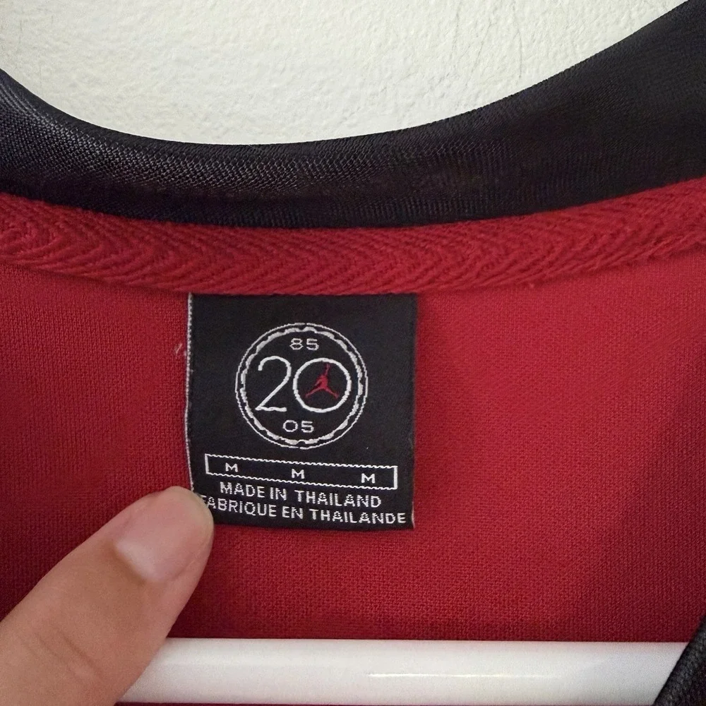 2005 Air Jordan 20th Anniversary Red Jersey Tank Black Trim Basketball Sz M RARE